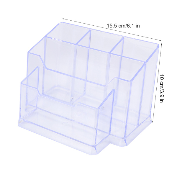 Populær kontorartikler Transparent Multifunktions Penholder med Card Box i Transparent White