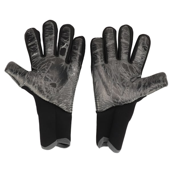 2 stk. Fodboldmålmandshandsker Sorte Anti-Slip Latex Åndbar Ekstra Fingerspidsbeskyttelse Målmandshandsker til Fodboldkonkurrence Nummer 7.