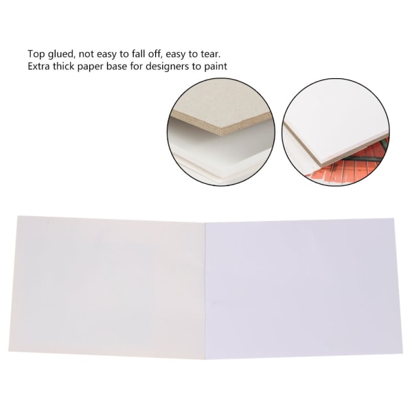 Konstteckningsmarkör Paper Pad Notebook Akvarellbok Skissbok Målarpapper