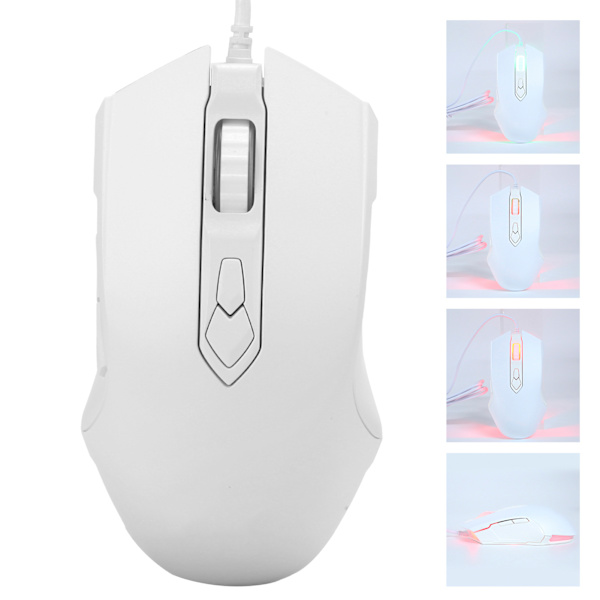 AJAZZ kablet mus USB RGB stasjonær bærbar spill justerbar DPI datamaskin tilbehør AJ52AJ52 Athletic White