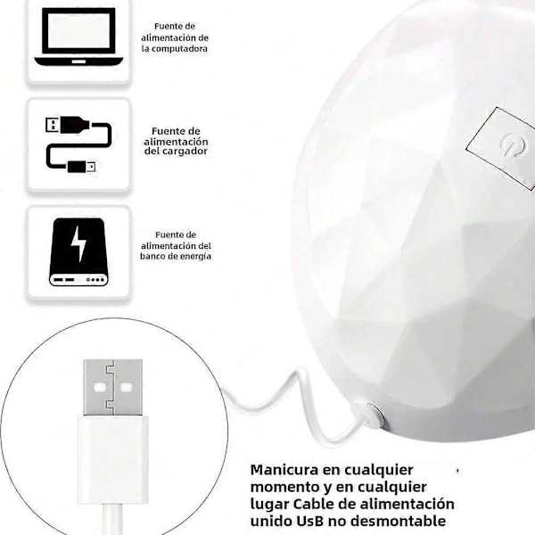 LINMANDA 54W UV LED Negletørrer med 18 Lamper USB Smart Timer Sollys Neglekunst Værktøj Hvid