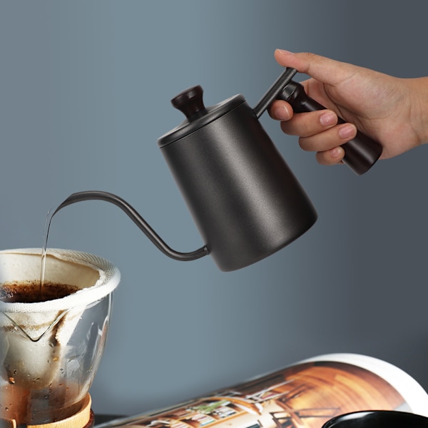700 ml rustfrit stålkanden til te og kaffe med lang, smal tud til husholdningsbrug