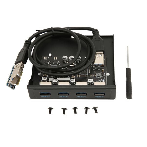 PCIE till USB 3.0 PC Frontpanel 4 Portar 5Gbps PCIE USB Adapter Stöd Hot Swap 3.5 Tum USB3.0 Frontpanel för Windows