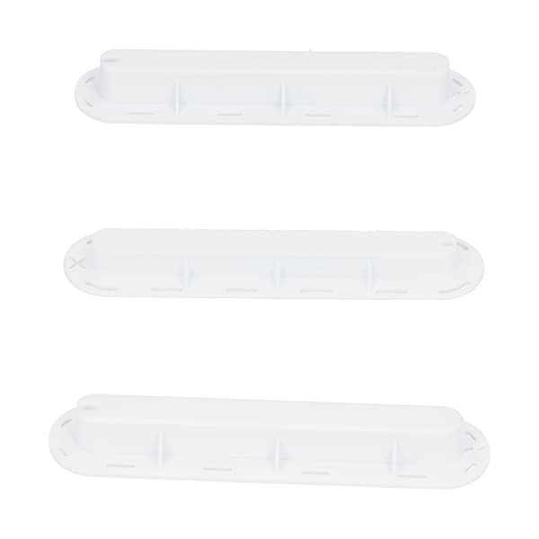 3 st/set Surfbräda Roder Groove Plast Finned Box Plug Fin Plug Bas med Skruvar Vit