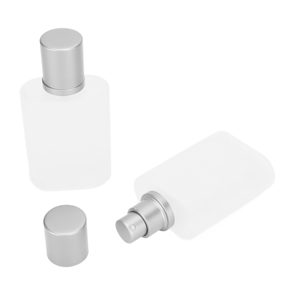 2 stk. parfumesprayflaske tykt glas matteret transparent genopfyldelig tom flaske 50ml