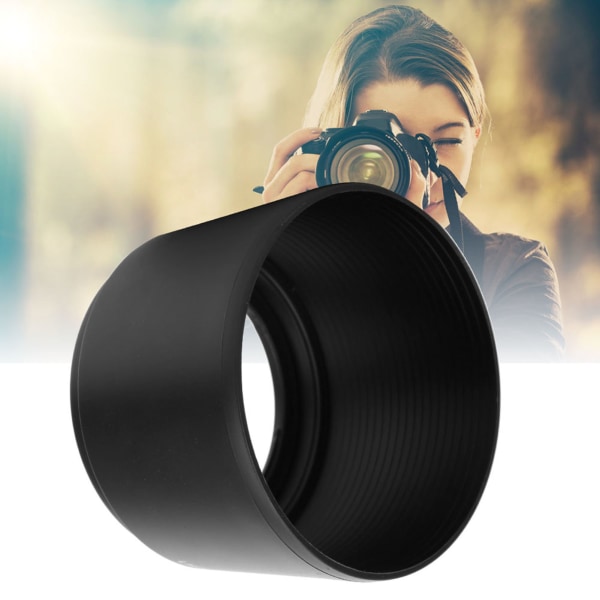 Musta muovinen vastavalosuoja Olympus 70-300mm f/4.8-6.7 kameroille
