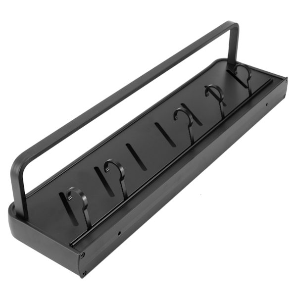 50 cm multifunksjonell veggmontert kjøkkenhylle baderomsoppbevaringsstativ flaskeholder (enkeltlag med stang og 5 kroker)