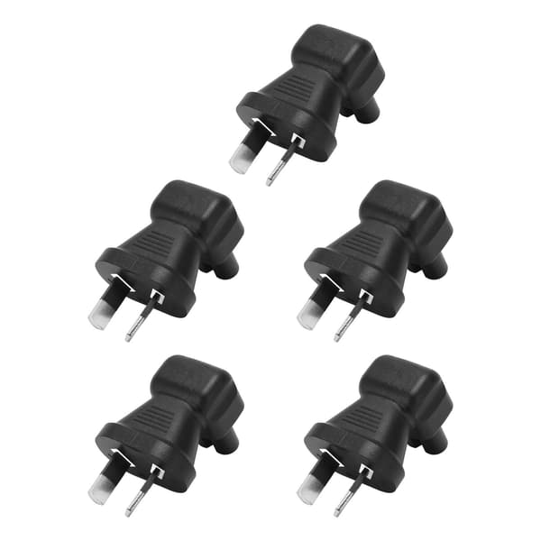 5 stk. AU-plugg til IEC320 C7-konverter 90 graders 2-pinners strømpluggadapter for bærbare datamaskiners strømadaptere AU-plugg 100–250 V