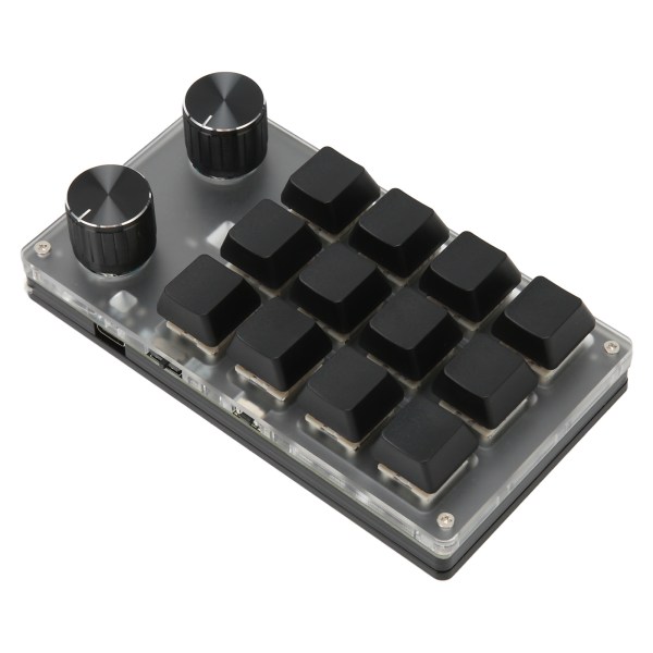 Minitastatur Knottdesign Rød bryter Dual Mode Plug and Play Mekanisk programmerbart tastatur for gaming Office Media 12 taster med 2 knotter
