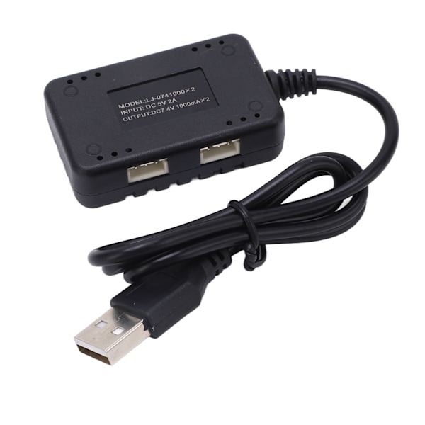 2 i 1 7,4V LiPo-batteribalansladdare Plast USB-laddare med indikatorlampa för Wltoys RC-bilar och båtar