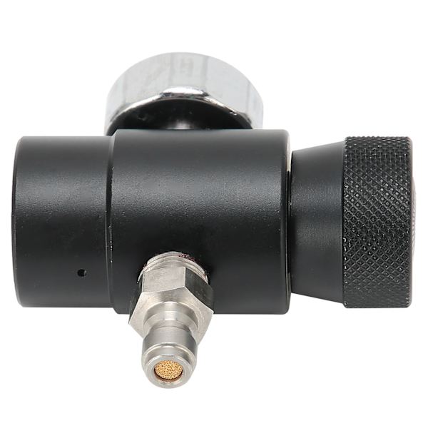 Säädettävä CO2-täyttöadapteriventtiili 8 mm:n urosliittimellä ASA 3000 psi:n painemittarilla, musta