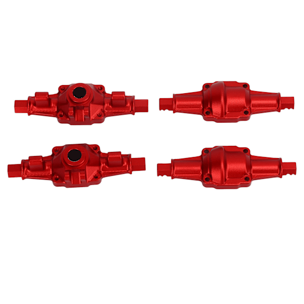 RC Front Rear Axle Housing Set Aluminiumlegering RC Axle Shell Upgrade Parts for FCX24 1/24 Crawler 6.2cm Rød