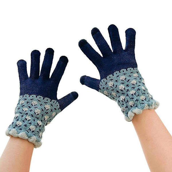Vinterhandskar med pekskärm för män och kvinnor, stickade vinterhandskar