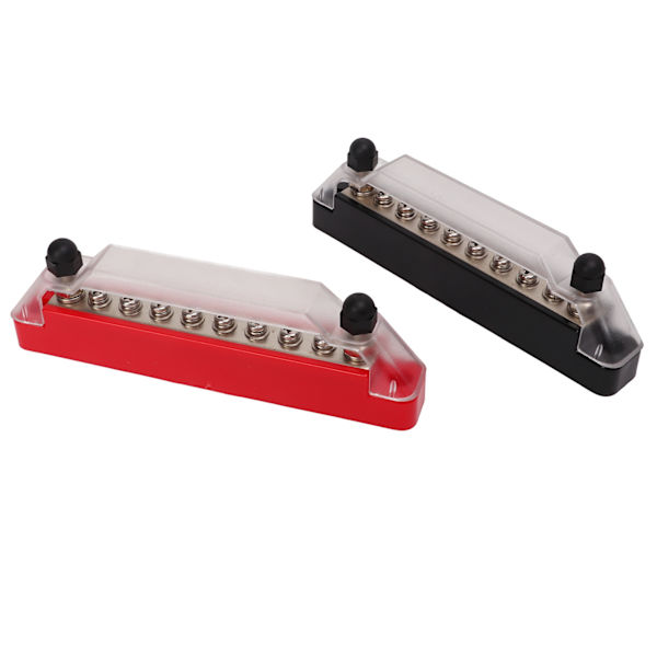 1 par strømfordelingsblokk 10 terminal 48V 150A M6 stud M4 skrue samleskinne for bilbåt 2PCS M6 studs, 8PCS M4 skrue