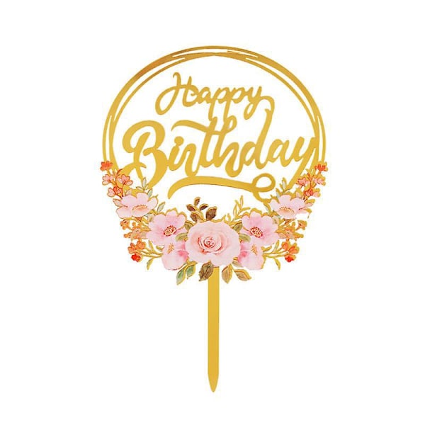 Love Monogram Blomsterkrans Tårta Topper - Set om 5 Rosa Ros Monogram Toppers för Bröllopstårtor