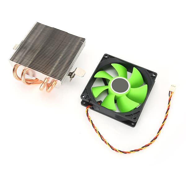 CPU Køler Radiator Down-Shot 4 Messing Heatpipe Generel Computer Blæser (3pin uden lys) (Grøn)