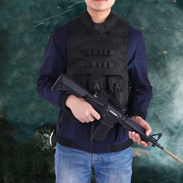 Militär taktisk väst i nylon för paintball, strid och skydd, BK