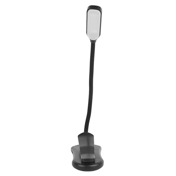 Klippbar läslampa flexibel svanhalsdesign USB-laddning stark plastklämma på boklampa för säng resor kontor