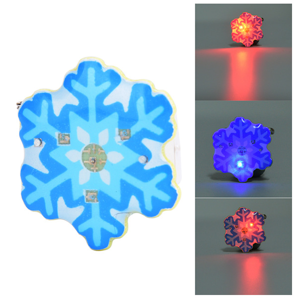 25 stk. Nytårs- og Juletema LED Lysende Broche Nål Badge Party Favors DIY Dekoration Blå Snefnug