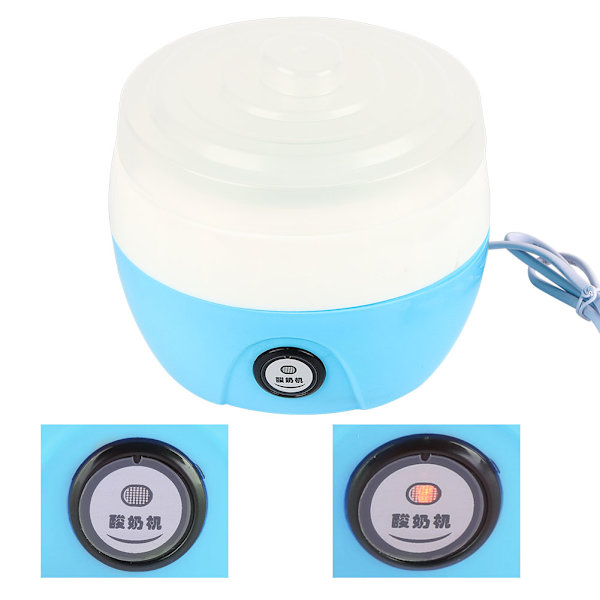 220V 1L Elektrisk Automatisk Yoghurt Maker Machine Yoghurt DIY Værktøj Plastbeholder CN-stik (blå)