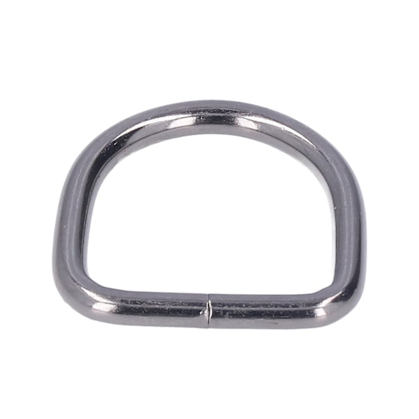 20 stk. metal D-ringe i premium jern, robust, holdbar, blank, udsøgt bred anvendelse D-ringe til tøj, etui, taske, grå 3,8x25x25mm