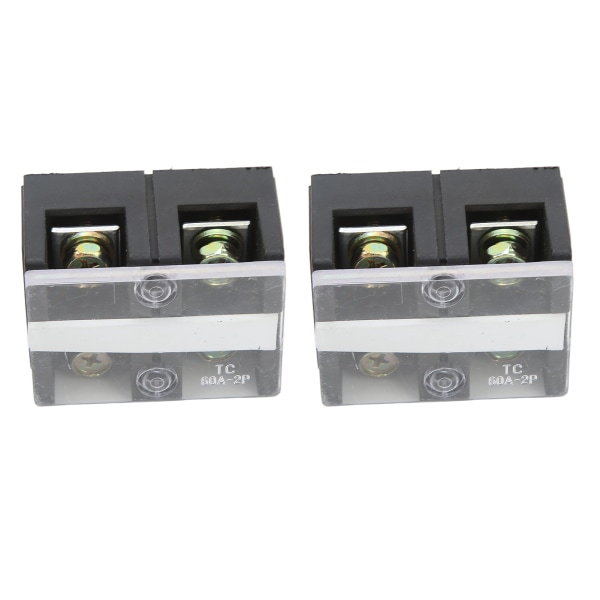 2 st terminalblock Dubbla rader 60A 600V Kompakt plintspärrremsa med PC-skal för power 2 positioner（602）