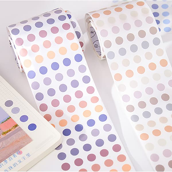 60mm 3m Längd Pricketiketter Tejp Runda Kodningsetiketter Tejp för Dagböcker Scrapbooking