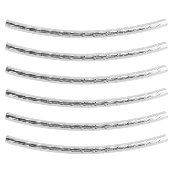 200 st krökta nudlar rör distanspärlor långa eleganta twist DIY smyckestillverkning tillbehörSilver