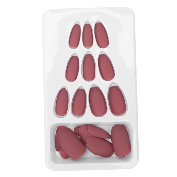 24 kpl Nail Art Tips Set Matta Puhdasväriset tekokynnet Täyspeitteiset cover F126