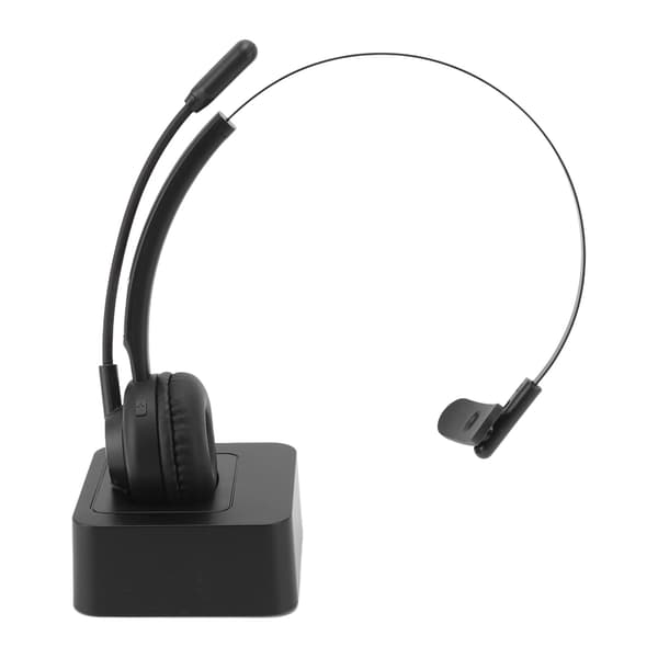 Call Center Headset Støjreducerende Komfortabelt Justerbart Bluetooth Headset med Mikrofon og Magnetisk Opladningsbase
