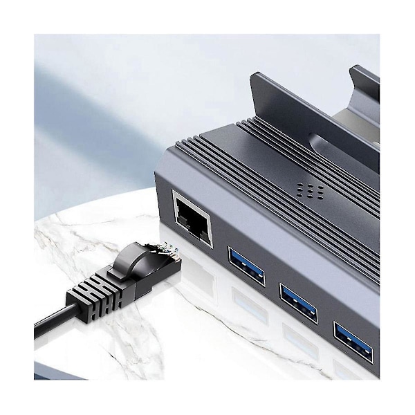 6-i-1 USB C Hub USB C Dockingstation Till -kompatibel 4k60hz Rj45 Pd100w Dock Usb 3.0 Hub-B13