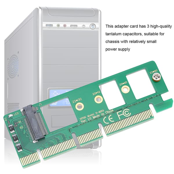 Adapter Overføring Ekspansjonskort PCIE 3.0 x4 x8 x16 til NVME M.2 NVMe SSD Grønn ABS