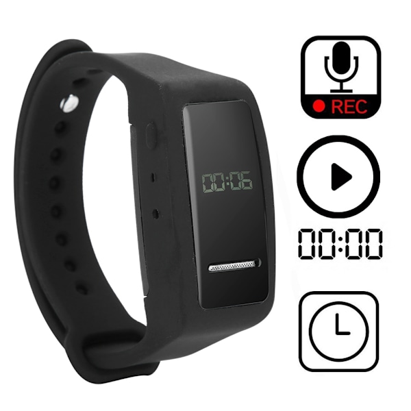 Utomhus armband röstinspelare digital inspelare 8 GB minne 12 timmars inspelningstid med uppspelning