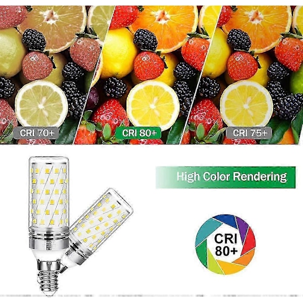 E14 LED-lampor Kallvitt, 16W (100W Halogen Ekvivalent) E14 Skruvsockel Lampa 6000K 1200LM Ej Dimbar Inget Flimmer AC 220-240V (6-pack)_SZXM