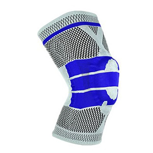 Knee Support Thickened Silicone Ring Woven Fabric Breathable Knee Brace Pad for Playing Basketball Sports Grey M