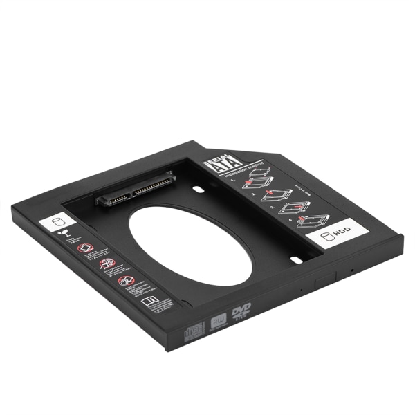 2,5" SATA HDD SSD-kabinet Harddiskdrevbås Caddy Optisk DVD-adapter til bærbar 9,5 mm