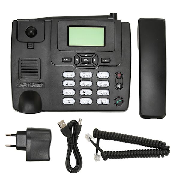 Trådløs telefon multifunksjon store knapper GSM900MHZ 1800MHZ Dual Frequency bordtelefon EU-plugg 100‑240V