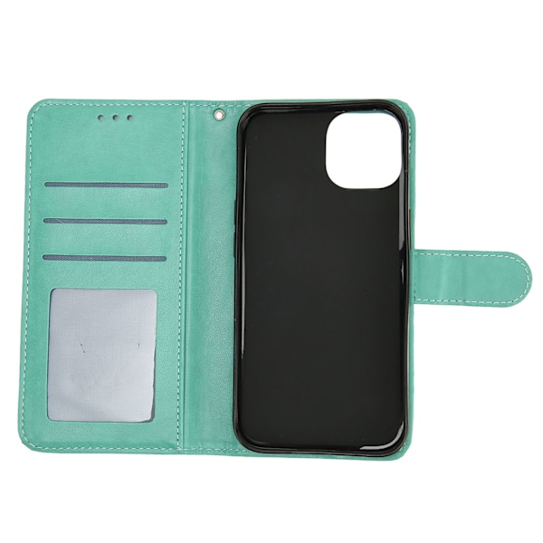 Case Blomprägling med kortplatser och fäste TPU PU Telefon Flip Cover för Iphone 14 MAX