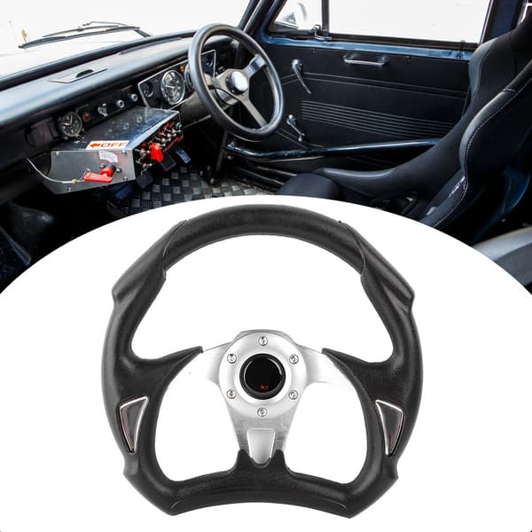 13 tum 320 mm Universal Aluminium PU Läder Bil Sport Racing Drift Ratt Silver