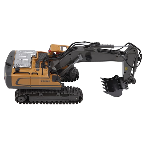 RC Grävmaskin 1/20 Skala 11 Kanaler 2.4G MHz Plast Legering Fjärrkontroll Grävmaskin Byggfordon Leksak för Pojke 11 Kanal BC1043