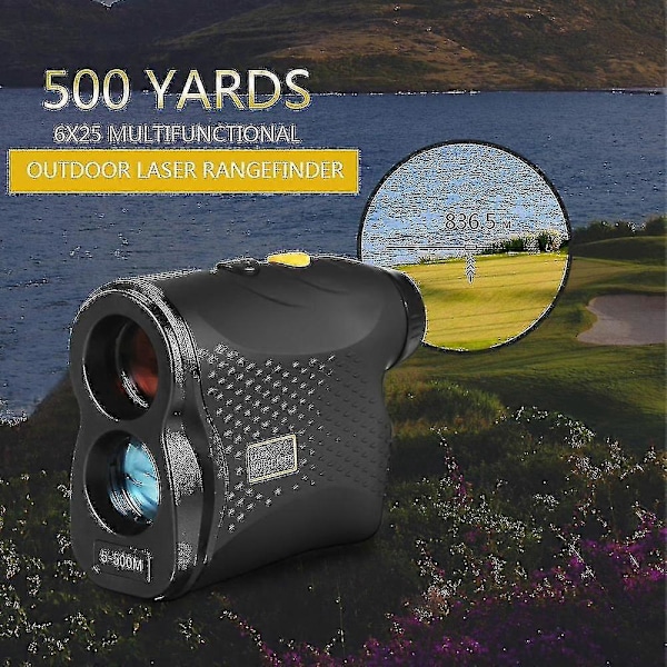 500m Golf Etäisyysmittari Nopeusmittari Etäisyys Etsin Digitaalinen Metsästys Mittaus Monokulaarinen Teleskooppi (500m, musta)