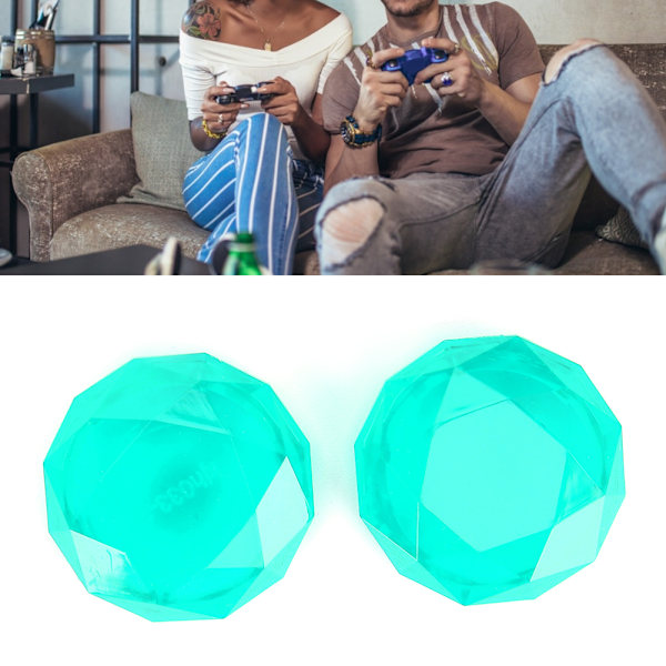 5 par akryl gamepad håndtag 3D controller joystick skridsikker knap beskyttelseshætte til PS4 SLIM PROTransparent grøn