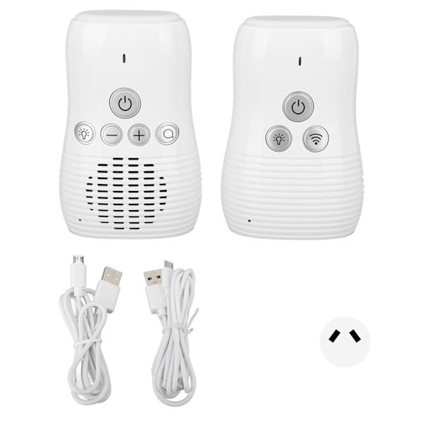Babylydmonitor trådløs telefonapp fjernbetjening spædbarnspleje tovejs intercom med natlys 100 til 240V AU-stik
