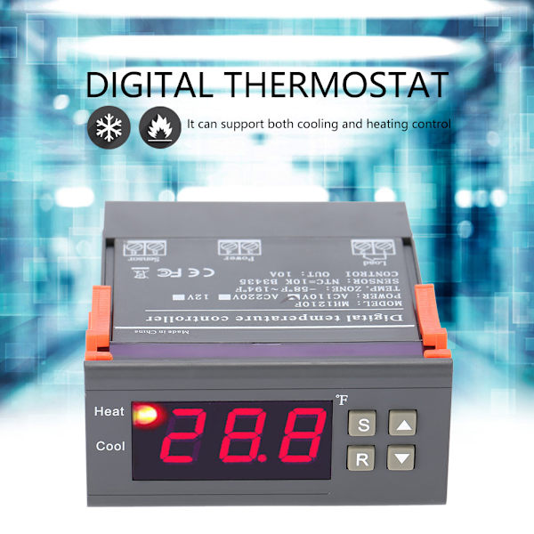 MH1210F digitaalinen lämpötilansäätimen termostaatti -58 ~ 194 ℉ Fahrenheit-anturi AC110V