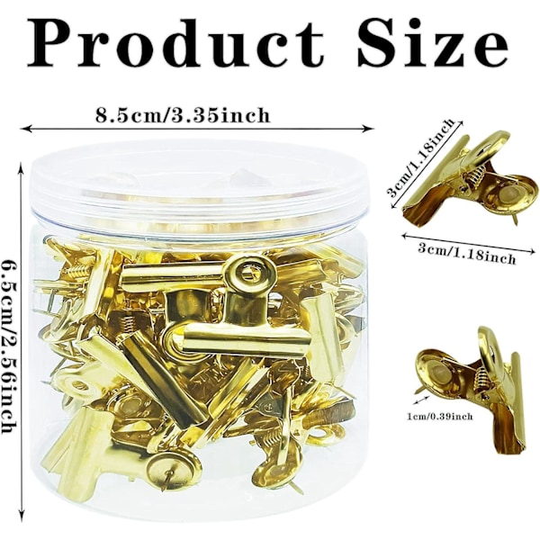 30 Stk. Tryknåle med Clips, Tegnestifter med Clips, Kraftige Clips med Stifter, Korktavle Stifter Bulldog Clips, Fastgørelse Uden Huller til Papir, Kreativ P