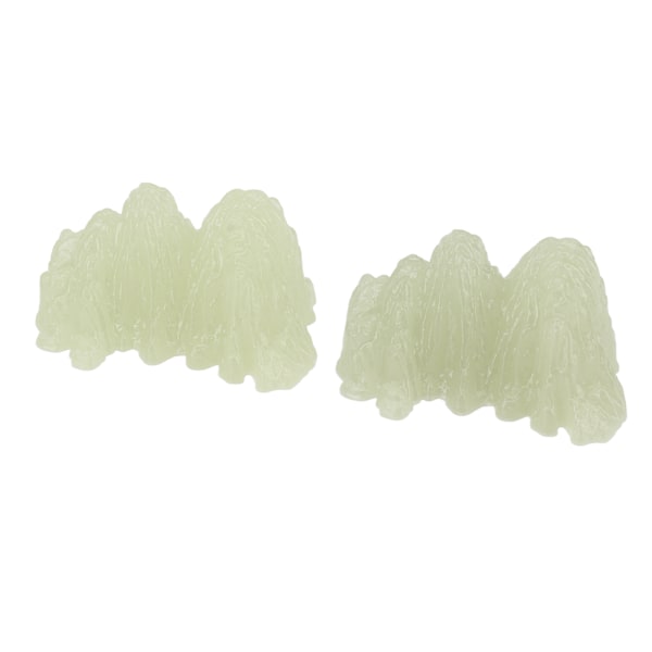 2 stk. Grønn fluoritt mineral krystallprøve skrivebordssimulering superlysende dekorativ steinhage fiskebolle landskapsornament 02 stil