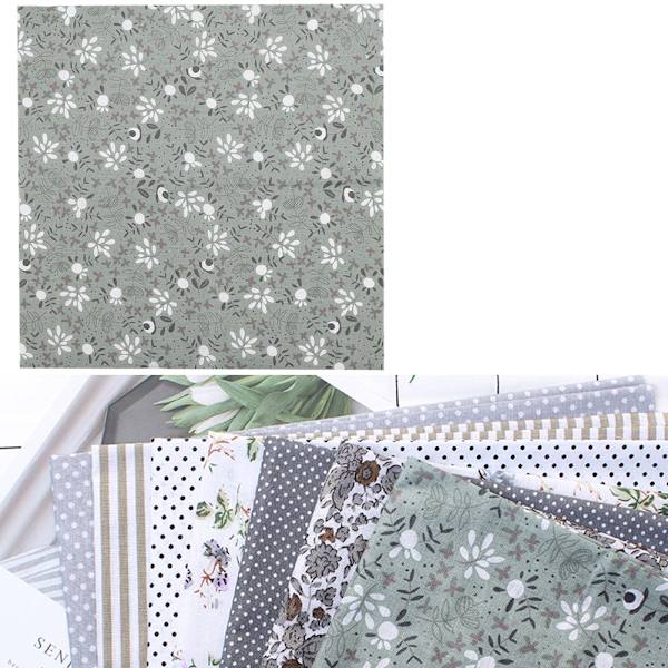 7 st 25*25 cm bomullstyg DIY blandade rutor förskurna sängkläder kit kvarter bunt grå serie