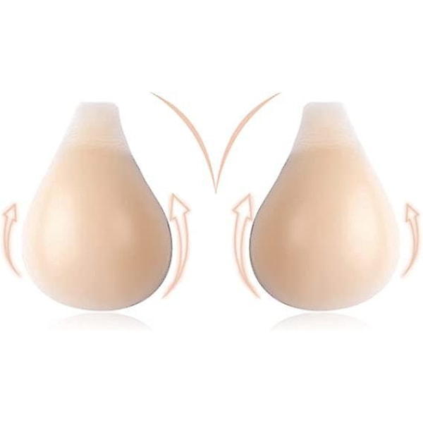 Usynlig Ryggløs Silikon BH - Push Up, Stroppeløs, Gjenbrukbar - Perfekt for Bryllup og Brystvortedeksel
