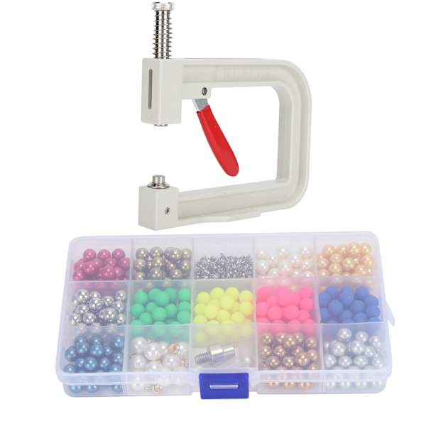 8mm DIY Perle Farverige Ikke-Porøse Perle Bagage Tøj Dekoration med Håndpresse KQ‑012