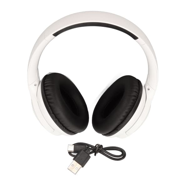 Bluetooth-headset ANC brusreducering vikbara lätta trådlösa hörlurar med mikrofon för gaming sport vit